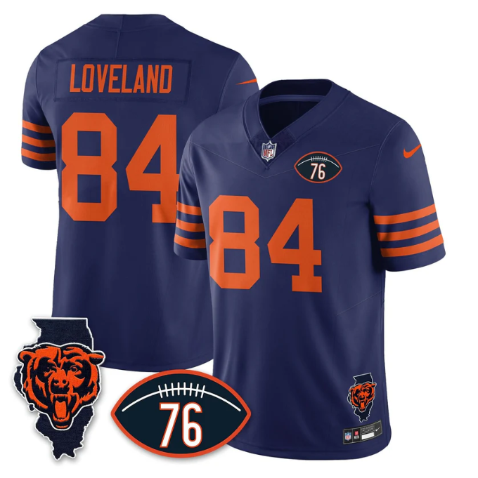 Colston Loveland Jersey #84 Honor Steve McMichael All Stitched Throwback