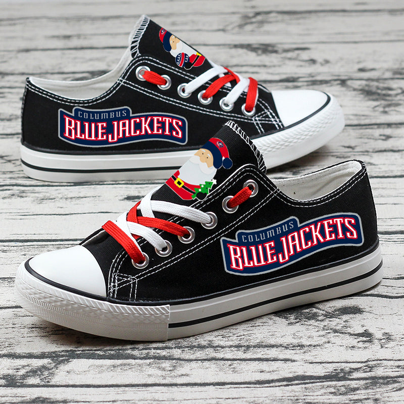Columbus Blue Jackets Low Top Canvas Sport Sneakers Shoes For Men Women Fans