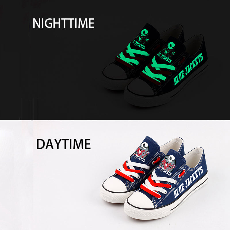 Columbus Blue Jackets Low Top Canvas Sport Sneakers Shoes For Men Women Fans