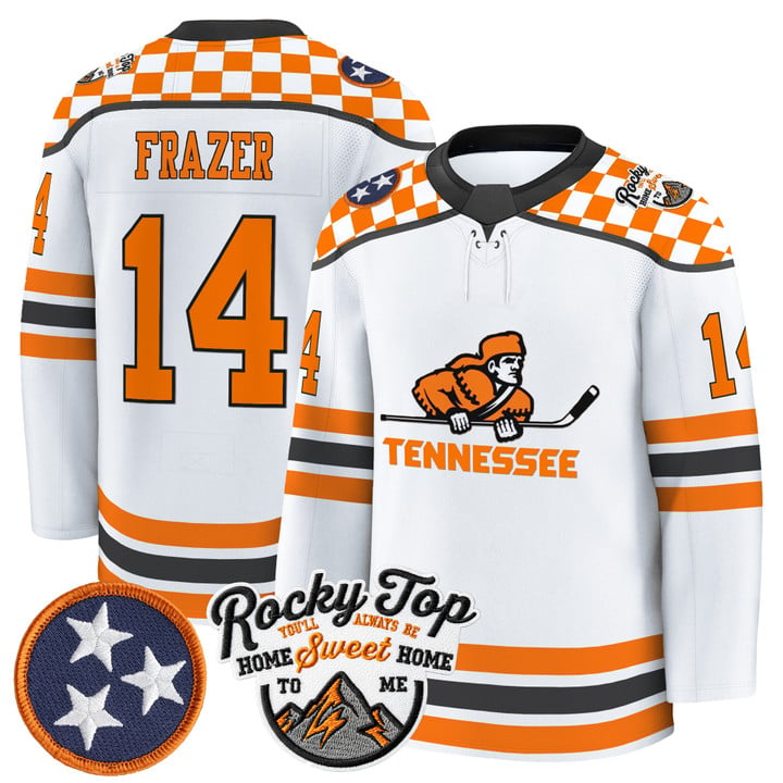 Connor Frazer Jersey #14 Tennessee Volunteers 2025-26 Hockey Premium Stitched