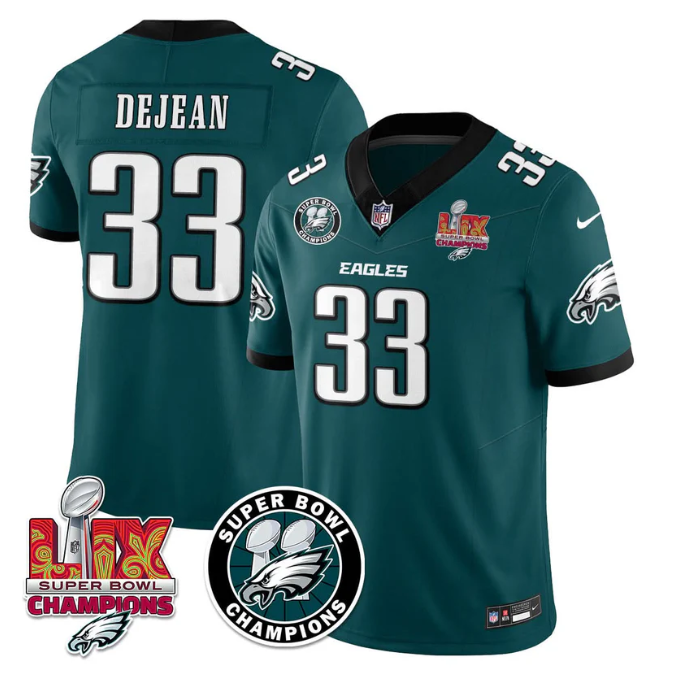 Cooper DeJean Jersey #33 Super Bowl LIX Champions All Stitched Black