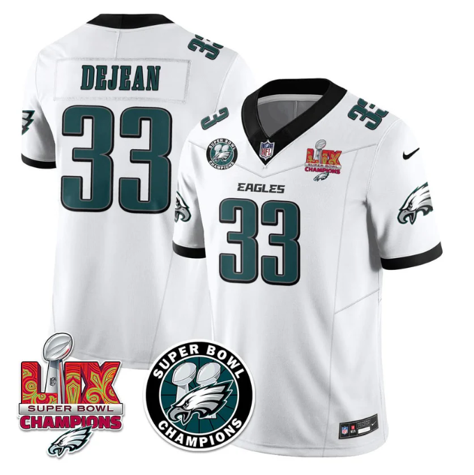 Cooper DeJean Jersey #33 Super Bowl LIX Champions All Stitched White