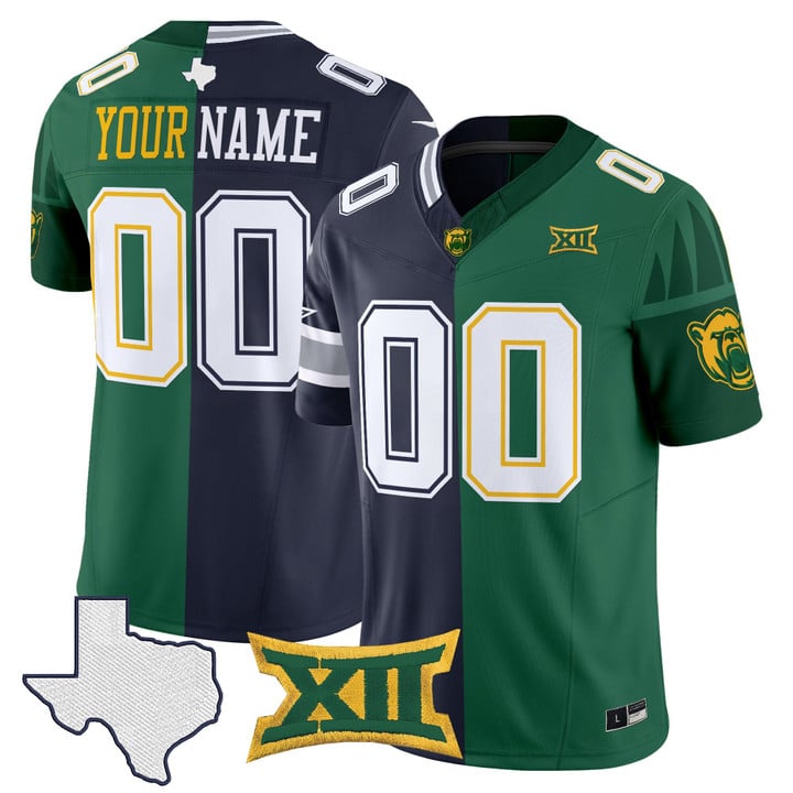 Cowboys Bears College Football Split Vapor Limited Custom Jersey Stitched