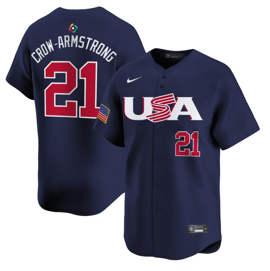 Crow-Armstrong Jersey #21 Projected Team USA World Baseball Classic 2023 Style 2026 Roster