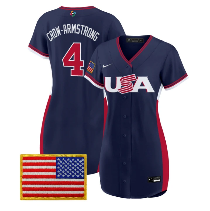 Crow-Armstrong Jersey #4 Team USA 2026 World Baseball Dress Stitched