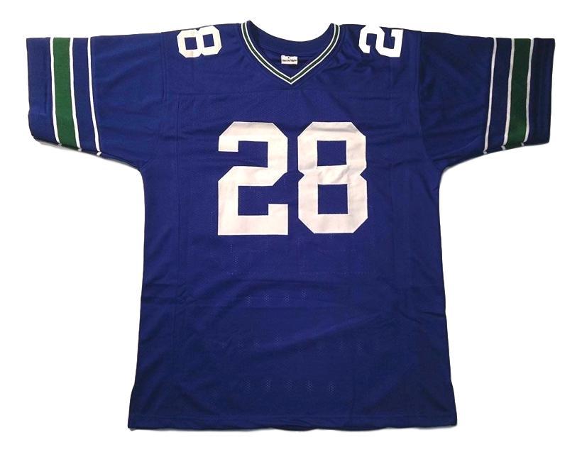 Curt Warner Jersey #28 Custom Unsigned Football Stitched Blue