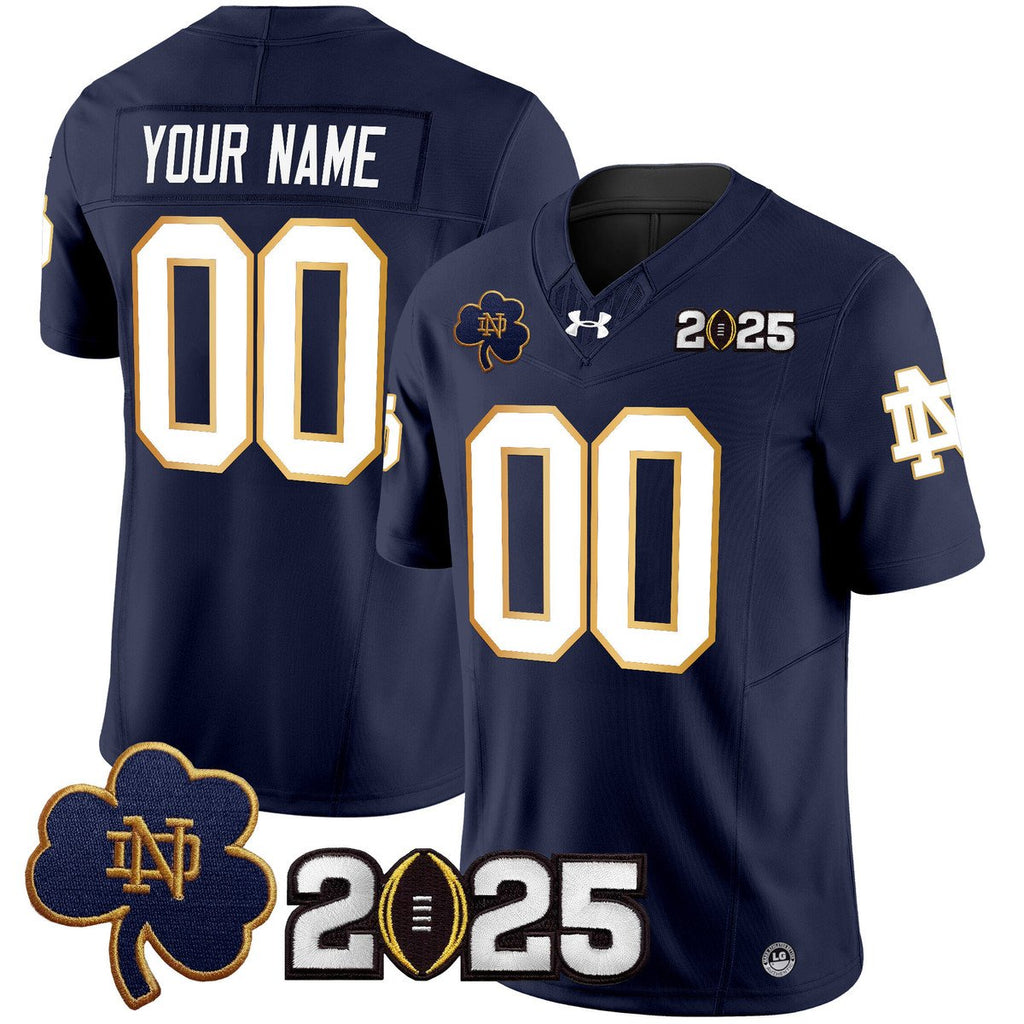 Custom Notre Dame Jersey Name, Number 2025 CFP Final Patch V3 Stitched Navy