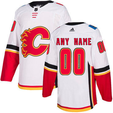 Custom Calgary Flames White Home 2017-2018 Hockey Stitched NHL Jersey