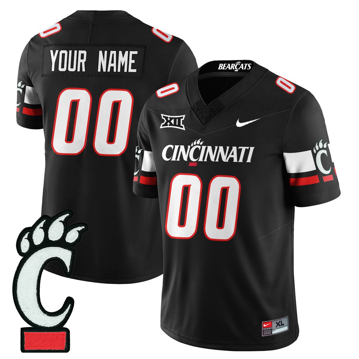 Custom Cincinnati Bearcats Jersey Name, Number Football 2025 Stitched White