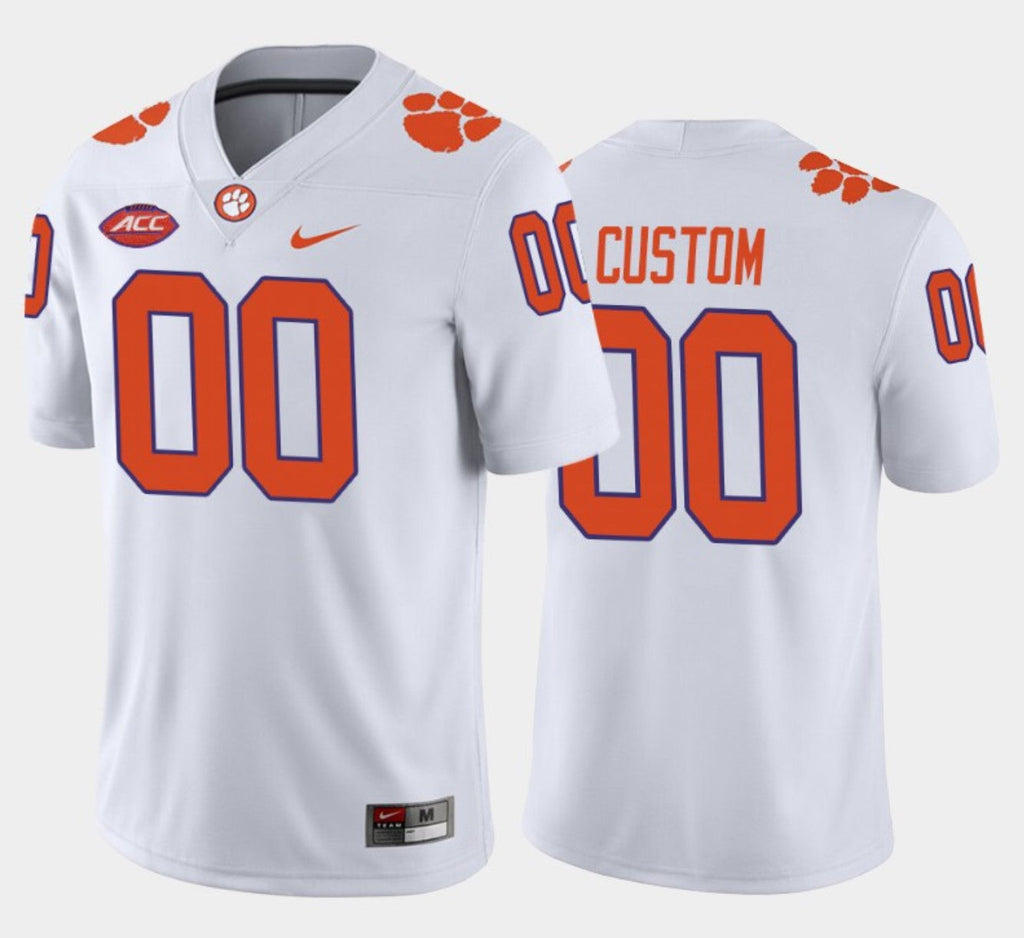 Custom Clemson Tigers Jersey Name and Number College NCAA Football Away White