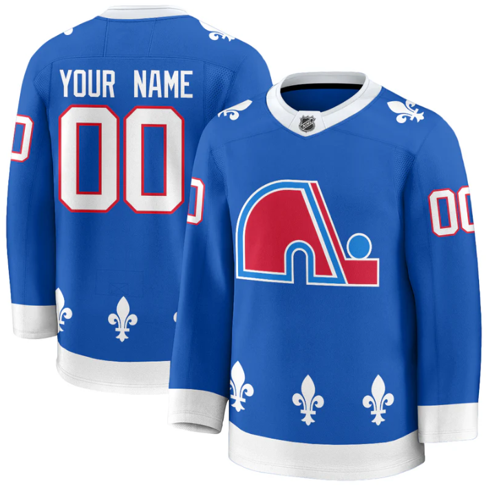 Custom Colorado Avalanche Jersey Honour Quebec Nordiques Throwback Stitched