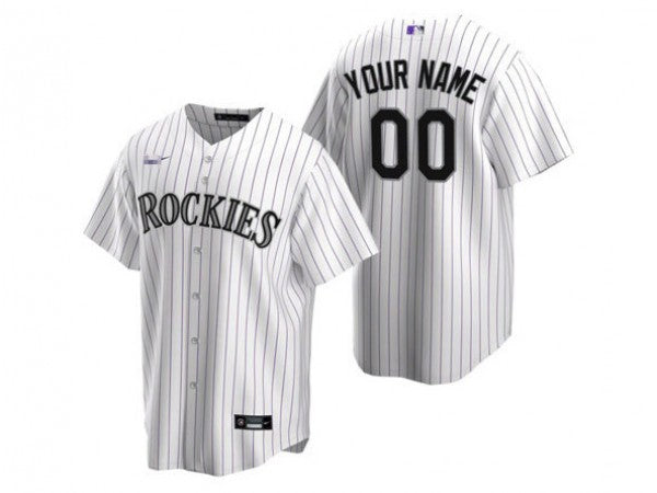 Custom Colorado Rockies Cool Base Jersey - White