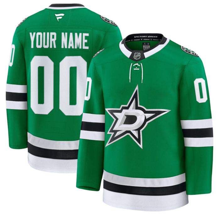 Custom Dallas Stars Premium Jersey Name and Number All Stitched Kelly Green