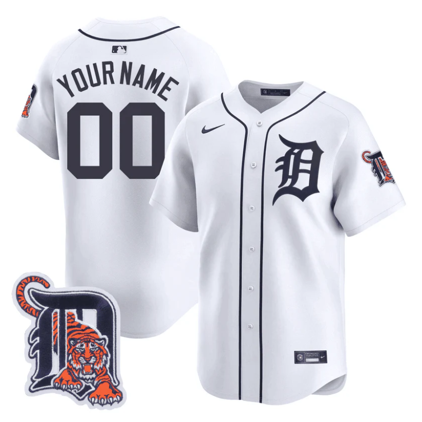 Custom Detroit Tigers Jersey Name, Number Baseball Stitched Flex White