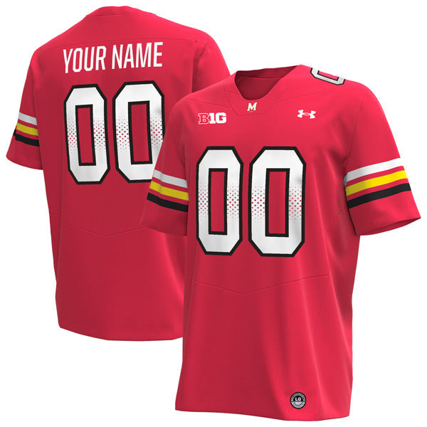 Custom Maryland Terrapins Jersey Name and Number College Football Red Home – All Stitched