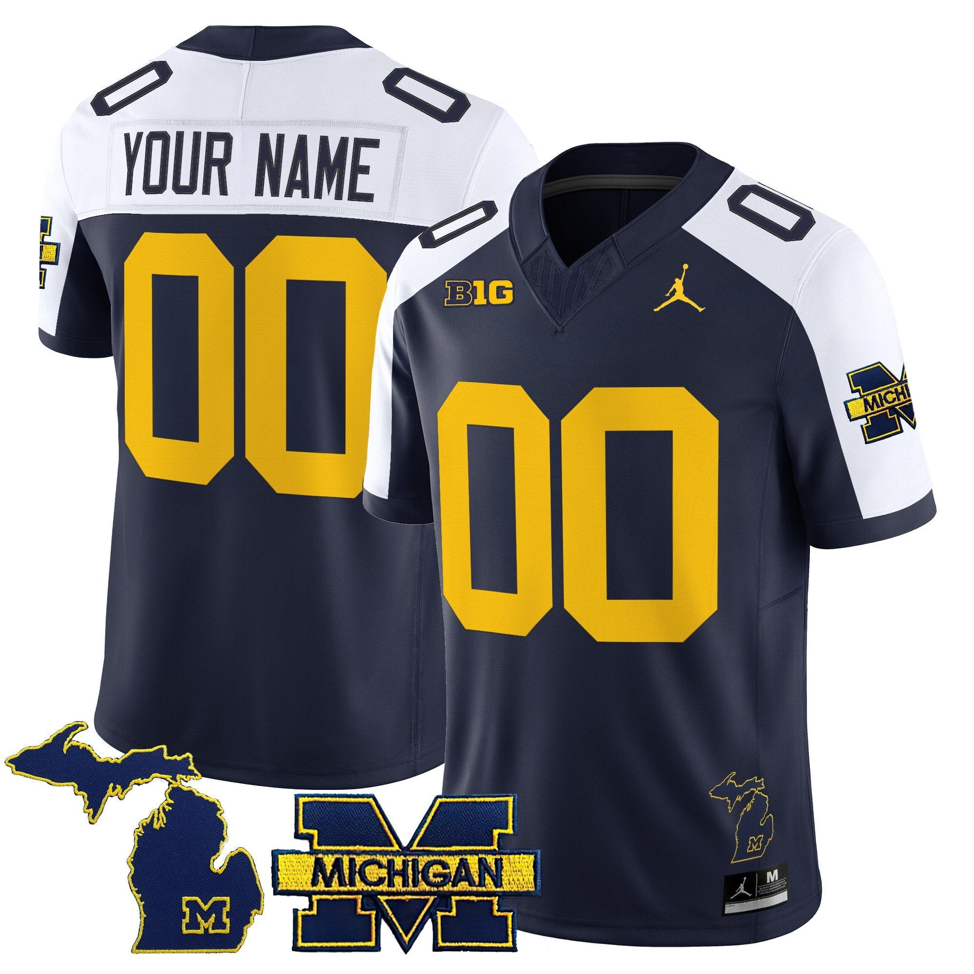 Custom Michigan Wolverines Jersey Name, Number 2025 Vapor Stitched Navy Alternate