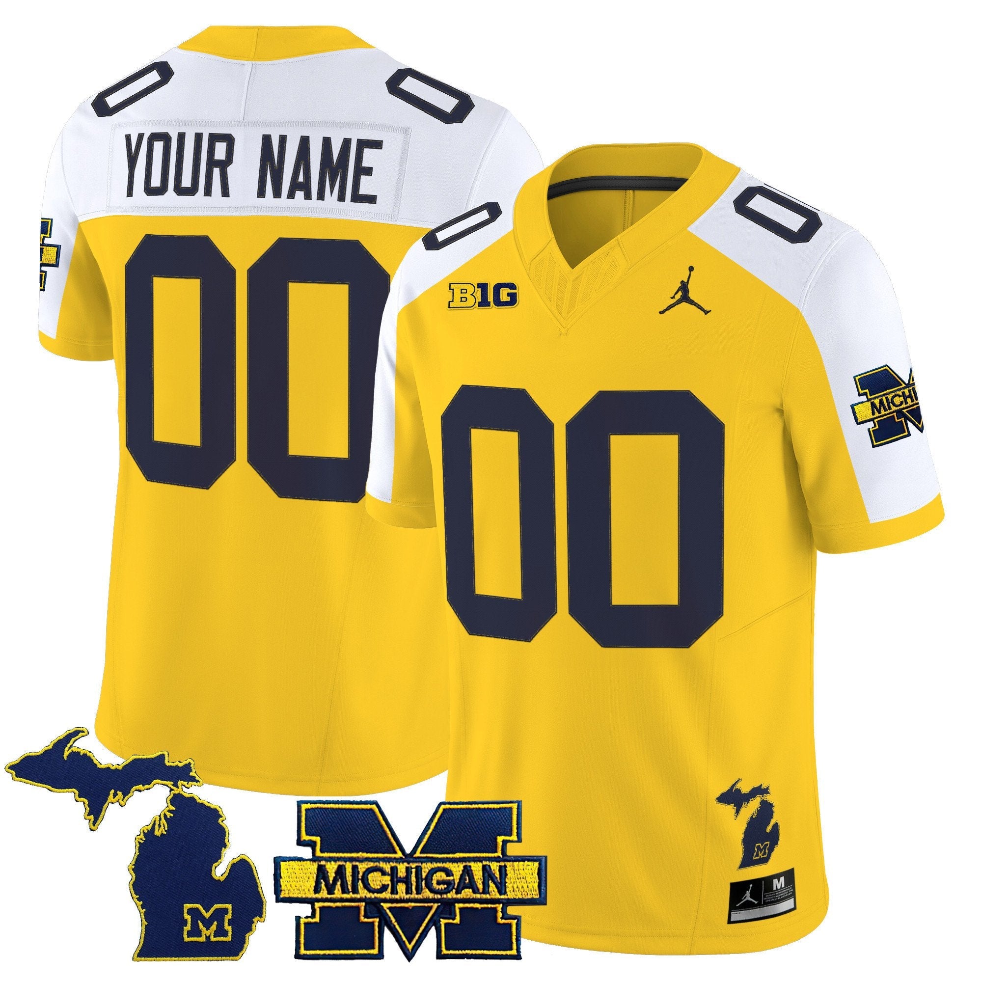 Custom Michigan Wolverines Jersey Name, Number 2025 Vapor Stitched Maize Alternate