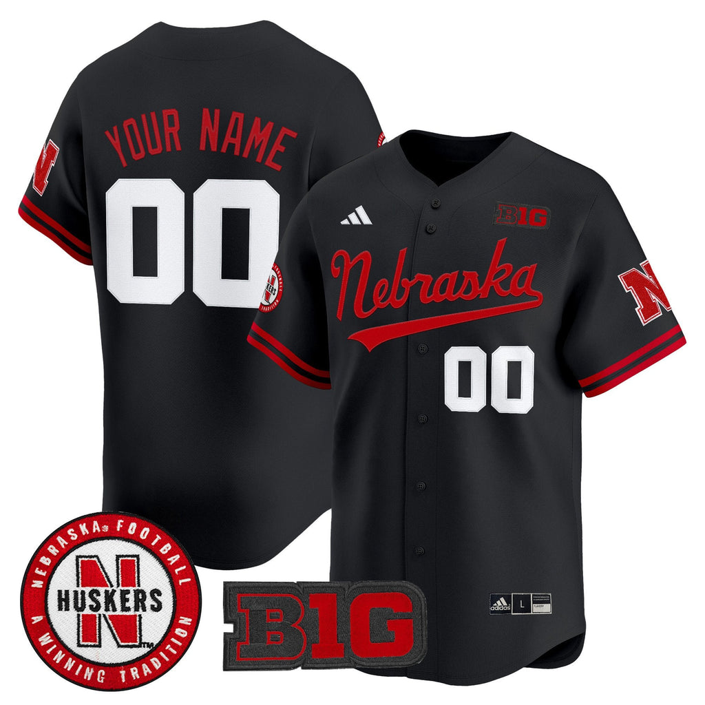Custom Nebraska Cornhuskers Jersey Name, Number 2025 Vapor Baseball Black