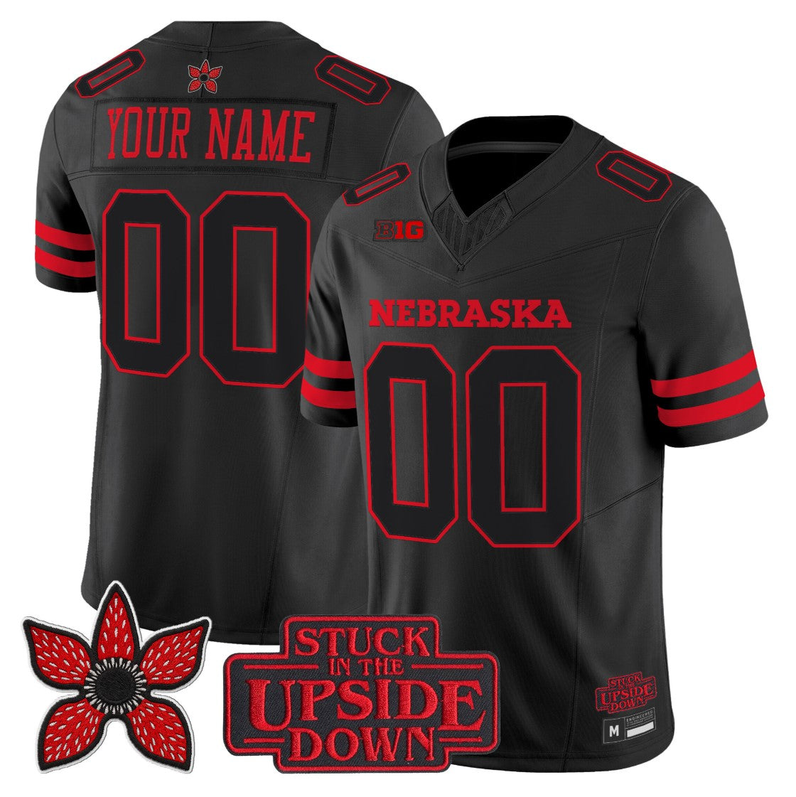 Custom Nebraska Cornhuskers Jersey Stranger Things Edition Limited Stitched