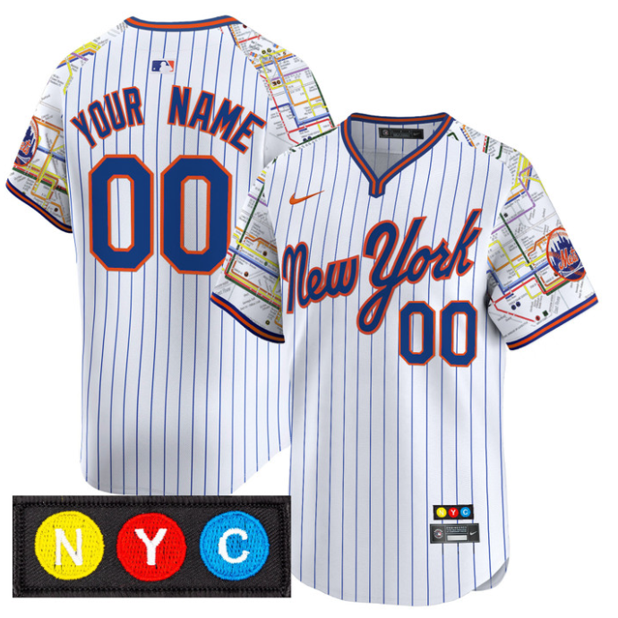 Custom New York Mets Jersey Subway Style Vapor Premier Limited Stitched Royal
