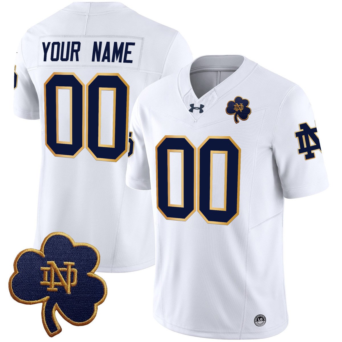 Custom Notre Dame Jersey Name, Number 2025 Vapor Limited V3 Stitched White