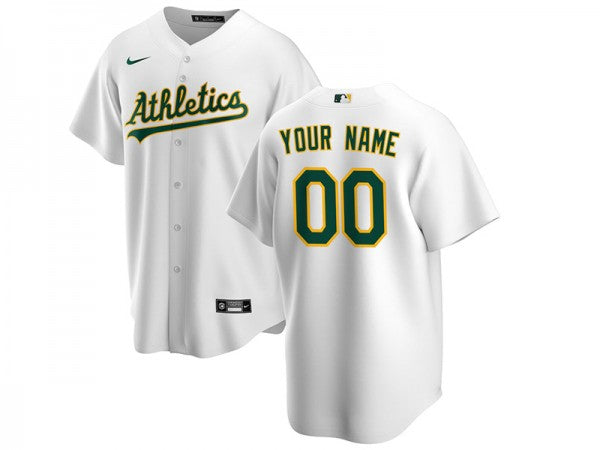 Custom Oakland Athletics Cool Base Jersey White