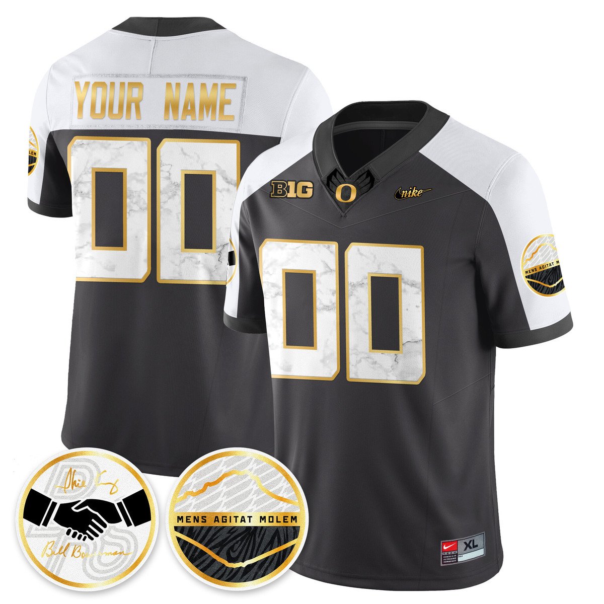 Custom Oregon Ducks Jersey Name, Number 2025 Shoe Duck Stitched Black Alternate
