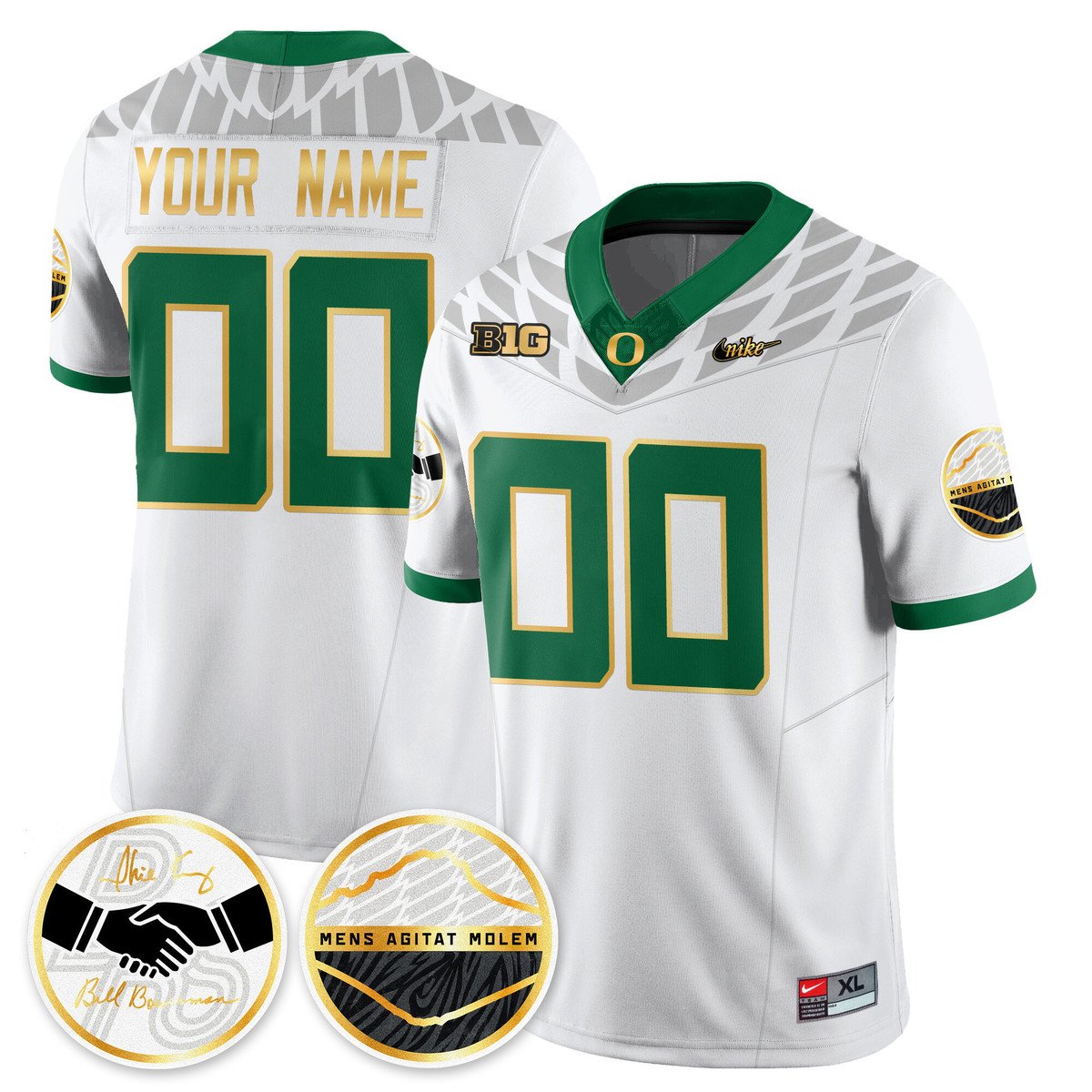 Custom Oregon Ducks Jersey Name, Number 2025 Shoe Duck Stitched White