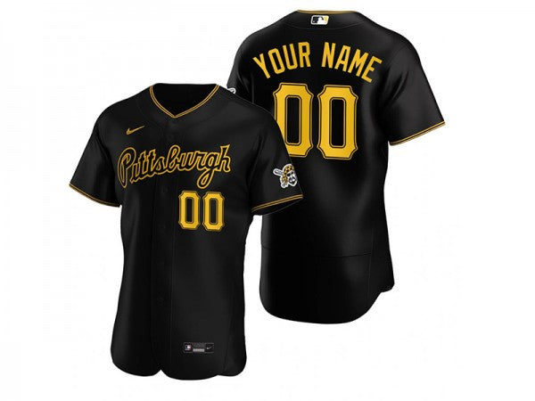 Custom Pittsburgh Pirates Flex Base Jersey Black