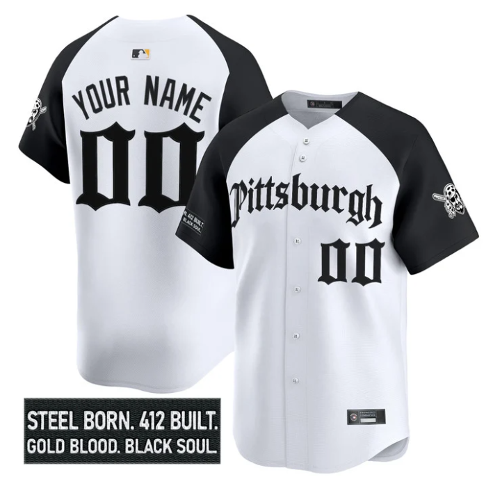 Custom Pittsburgh Pirates Jersey Gothic Steel City Edition Stitched