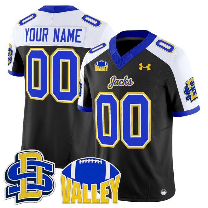 Custom South Dakota State Jersey Name, Number Jackrabbits 2025 Stitched Black Alter