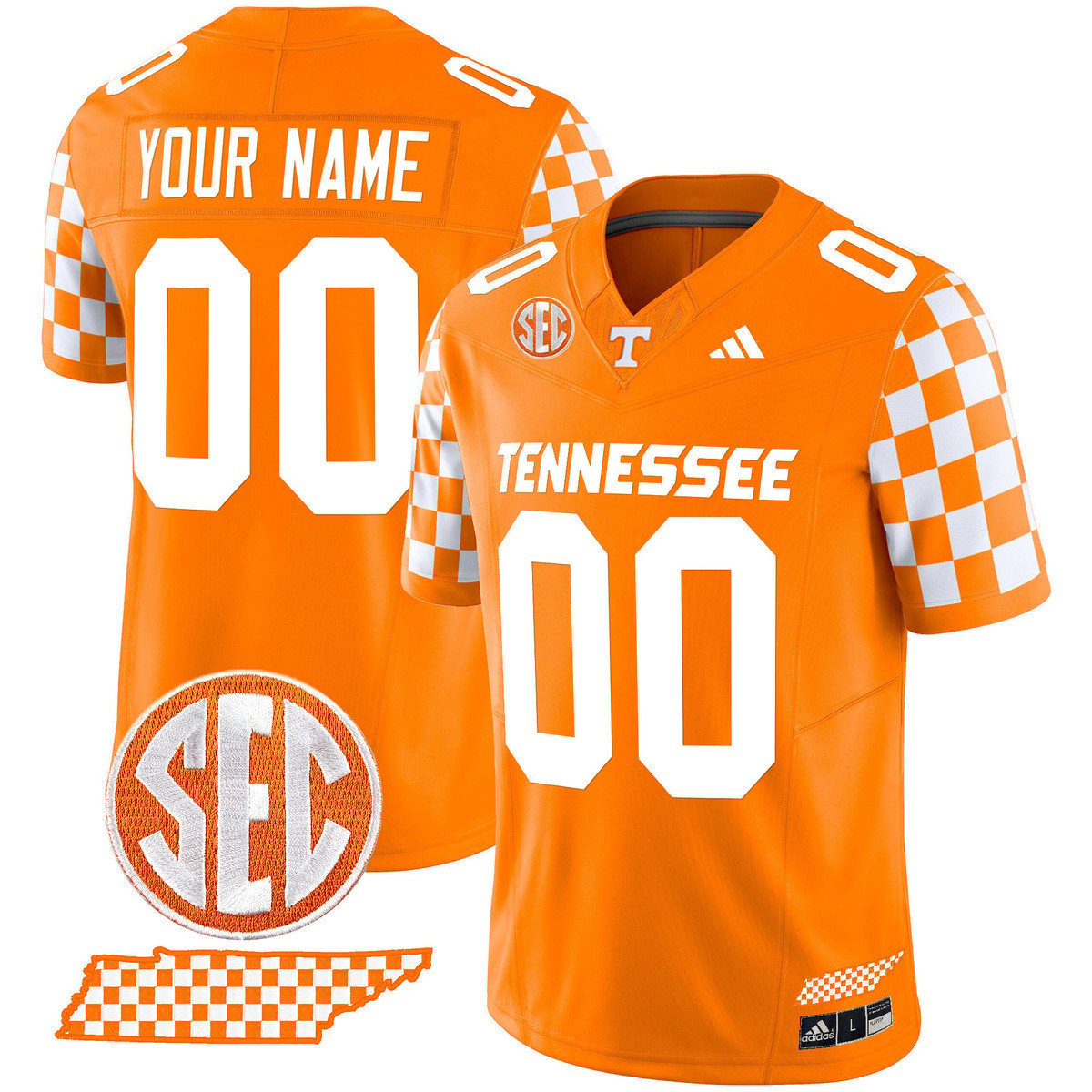 Custom Tennessee Vols Jersey Rebrand 2026 Checkerboard Stitched Orange