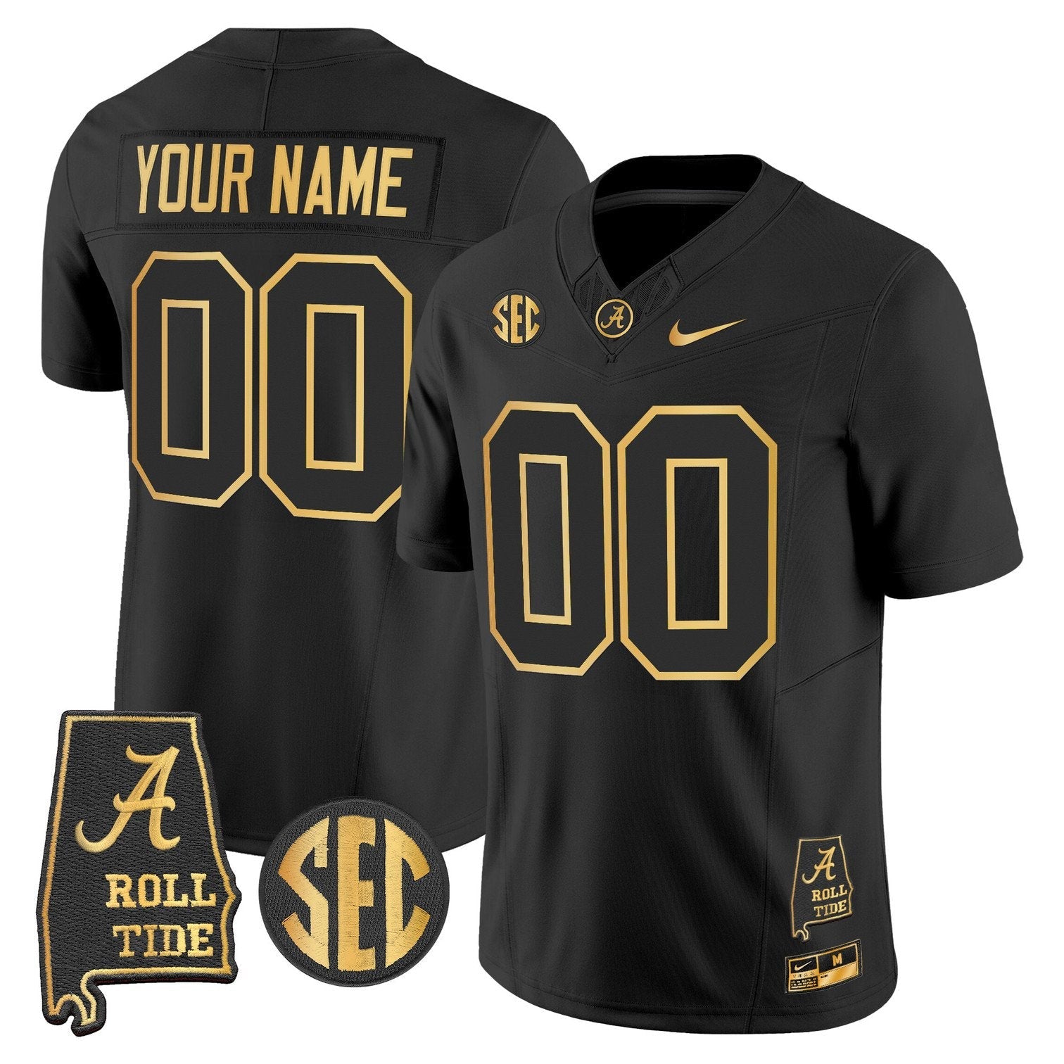 Custom Alabama Crimson Tide Jersey 2025 Gold Vapor Limited Stitched