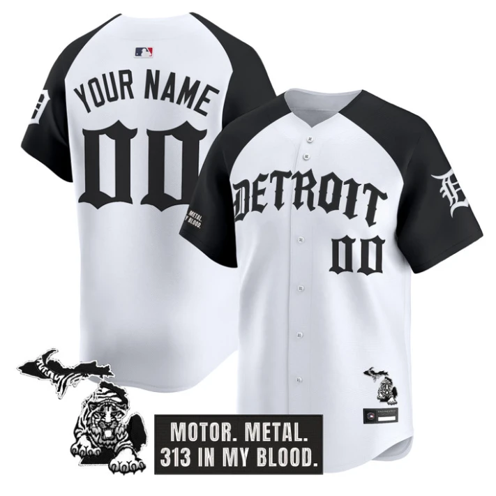 Custom Detroit Tigers Jersey Old English Edition Vapor Stitched