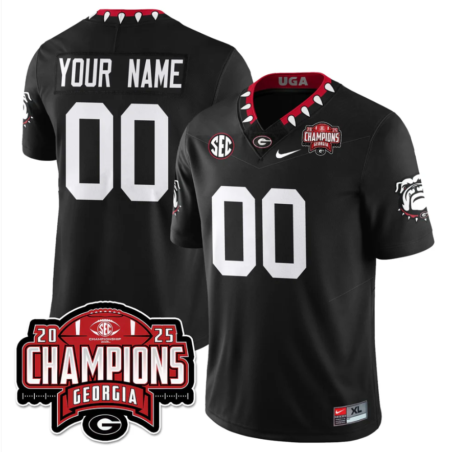 Custom Georgia Bulldogs Jersey SEC Champions Patch Vapor Limited Stitched