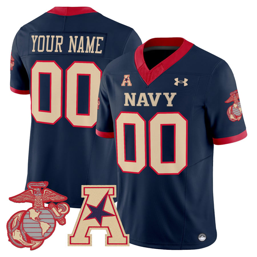 Custom Navy Midshipmen Jersey Name, Number Vapor USMC Premier Stitched