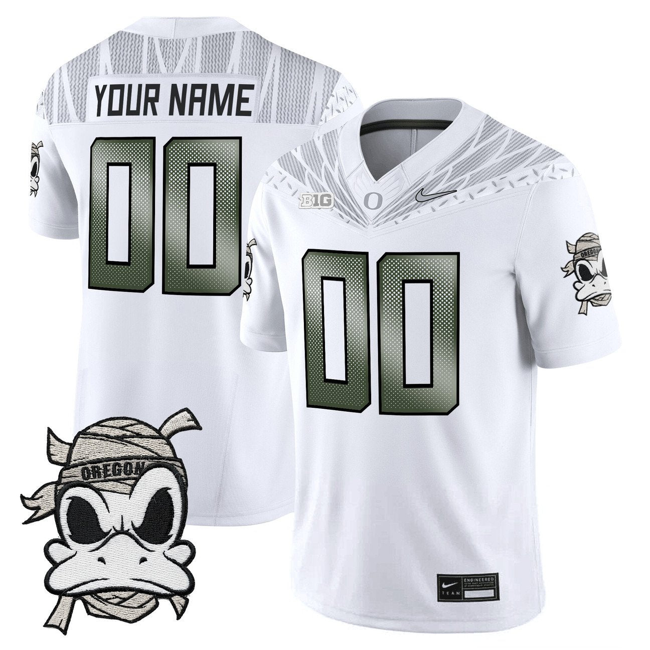 Custom Oregon Ducks 2025 Jersey Mummy Duck Vapor Limited Stitched