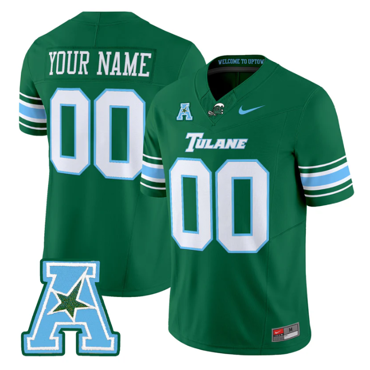 Custom Tulane Green Wave Jersey Name, Number 2025 Vapor Limited Stitched
