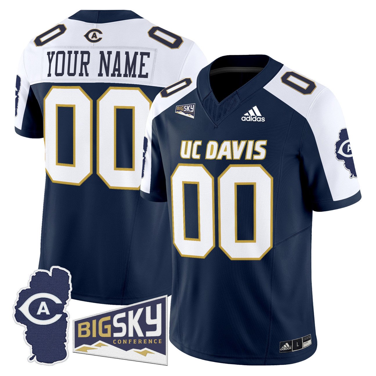 Custom UC Davis Aggies Jersey 2025 Lake Tahoe Patch Stitched