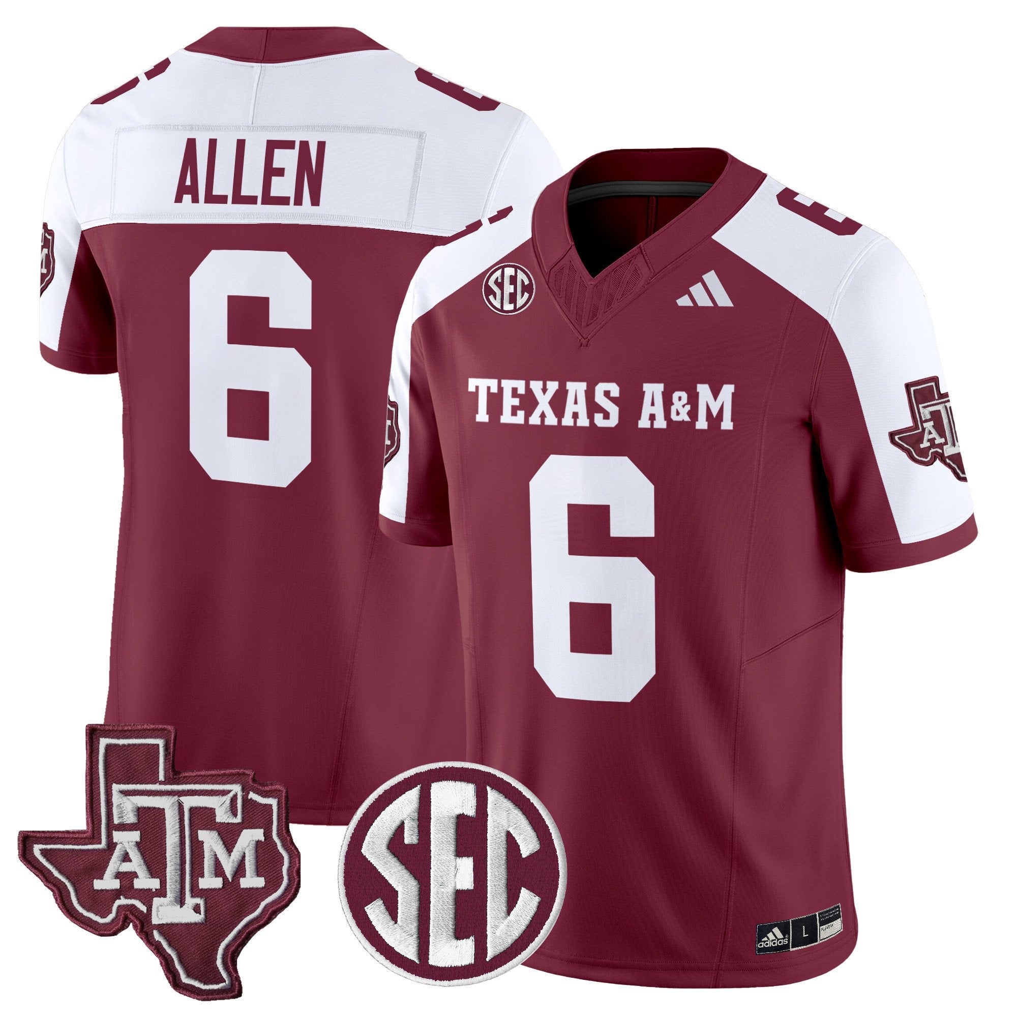 Cyrus Allen Jersey #6 Texas A&M Aggies 2025 Vapor Stitched Maroon Alternate