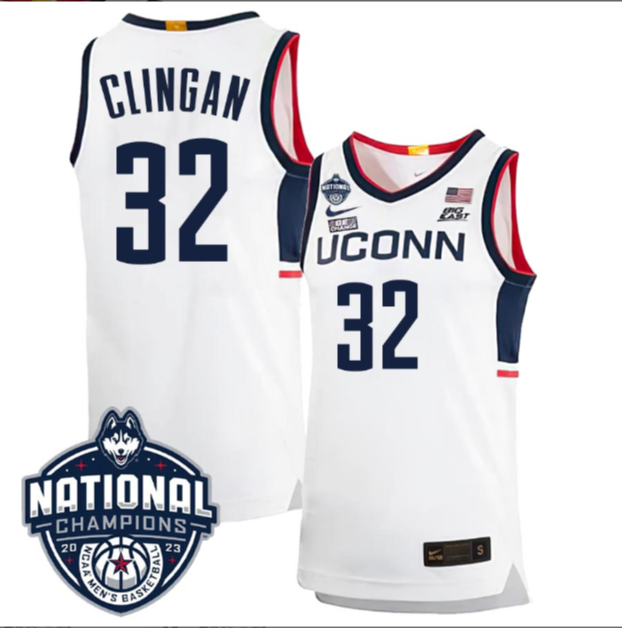 Donovan Clingan Jersey #31 UConn Huskies 2023 National Champions College Basketball