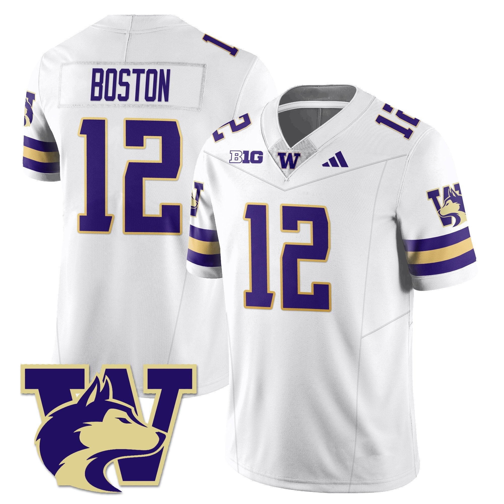 Denzel Boston Jersey #12 Washington Husky Football 2025 Stitched White