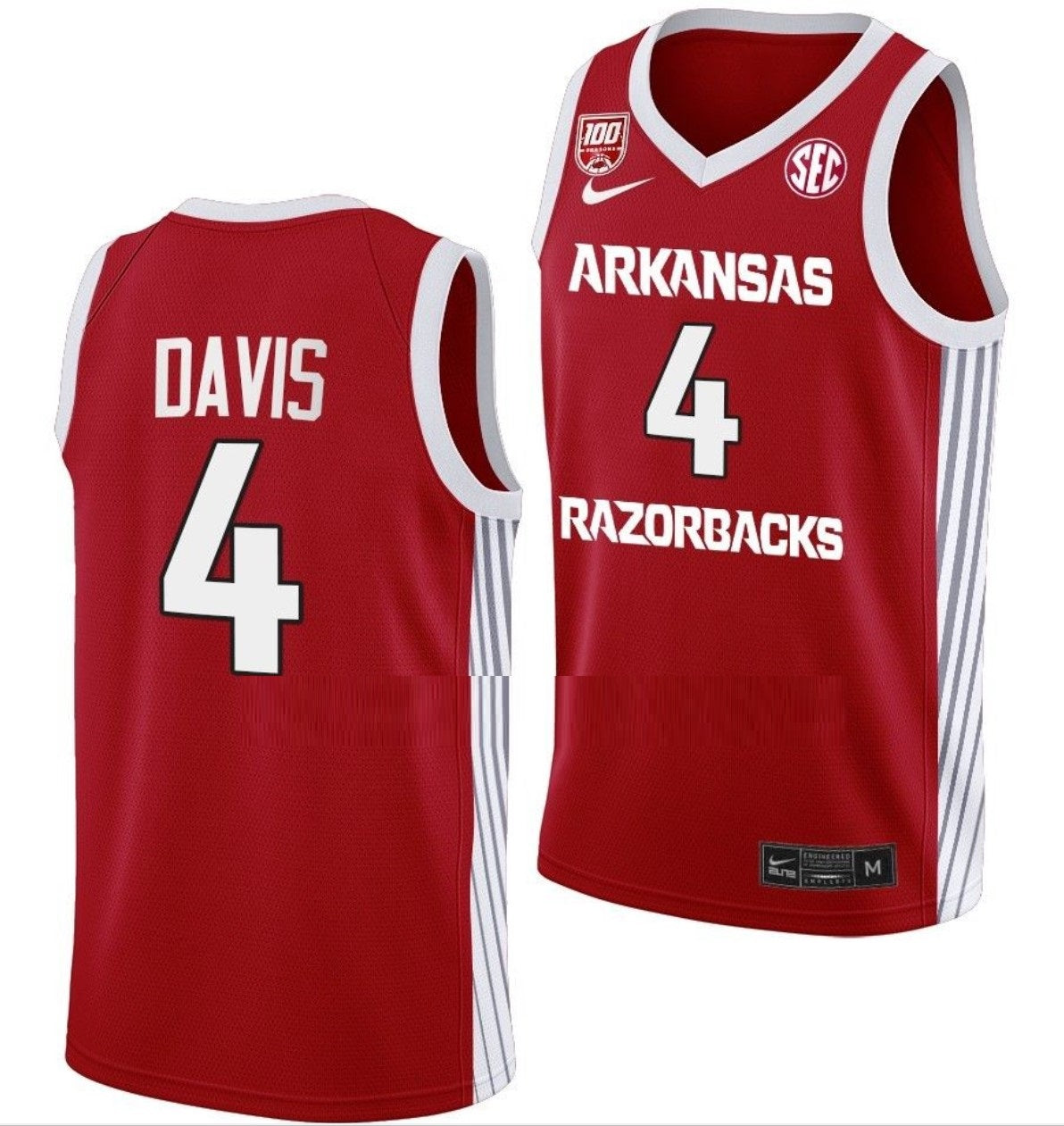 Davonte Davis Jersey Arkansas Razorbacks College Basketball 100 Season #4
