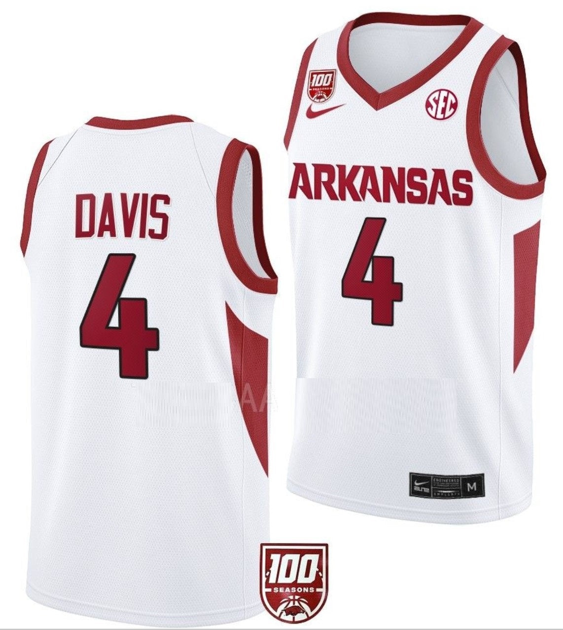Davonte Davis Jersey Arkansas Razorbacks College Basketball 100 Season #4