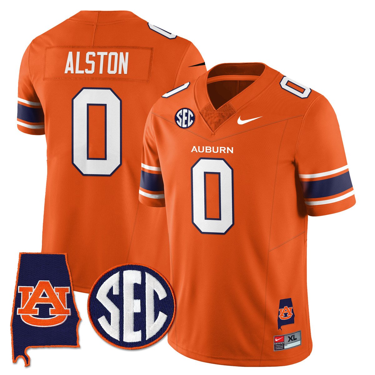 Damari Alston Jersey #0 Auburn Tigers Alabama Patch Vapor Stitched Orange