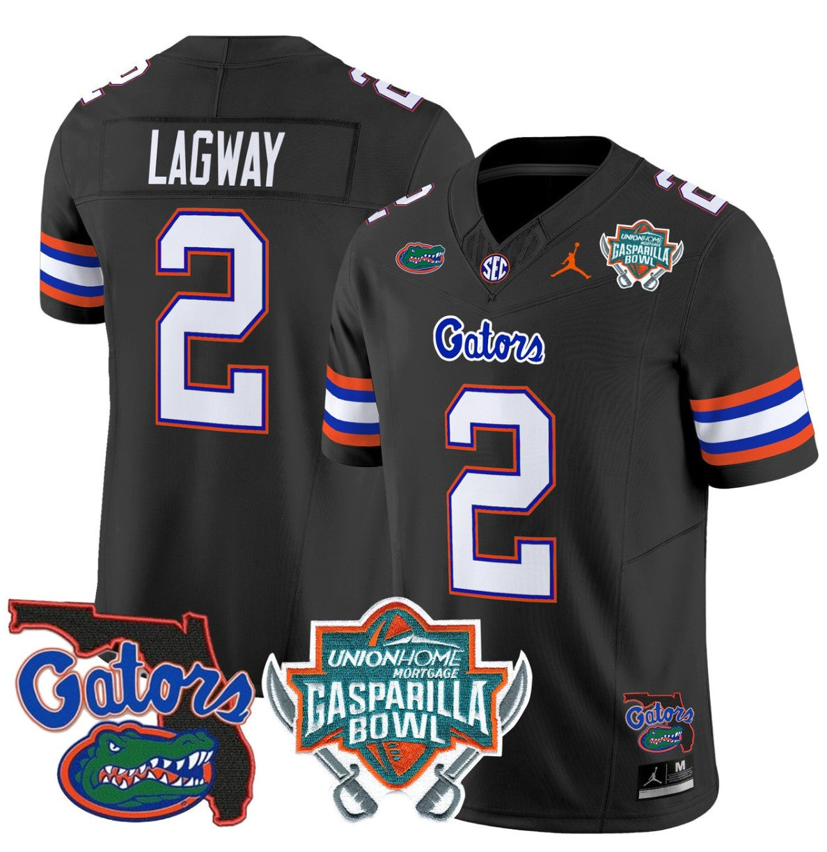 DJ Lagway Jersey #2 Florida Gators 2025 Gasparilla Bowl Patch Black
