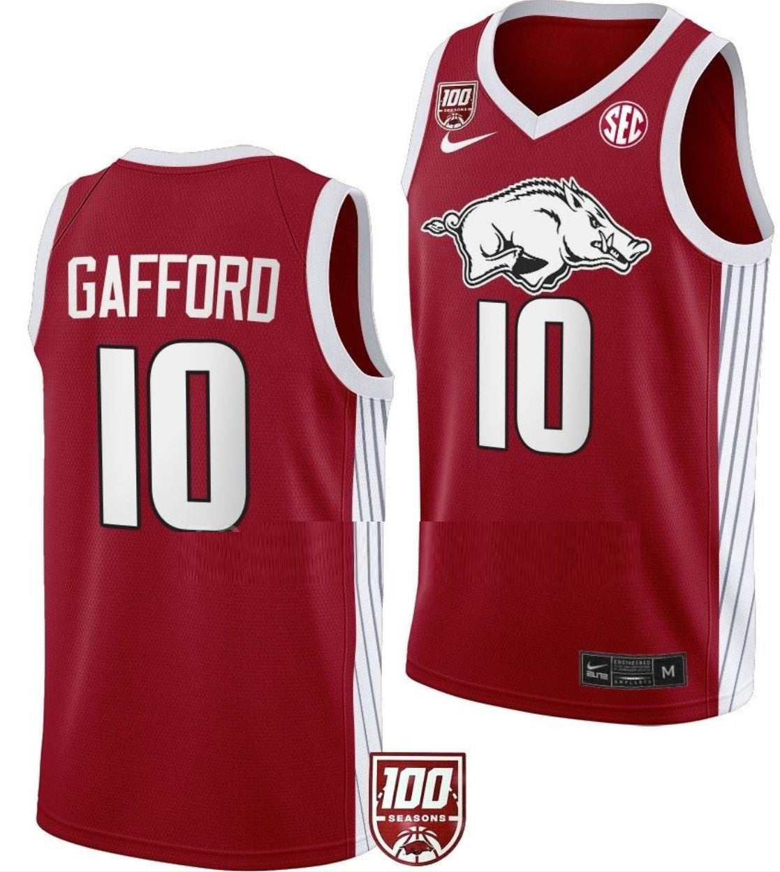 Daniel Gafford Jersey Arkansas Razorbacks College Basketball 100 Season #10