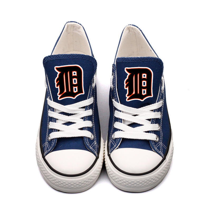 Detriot Tigers Limited Print MLB Baseball Fans Low Top Canvas Shoes Sport Sneakers T-DAC116L