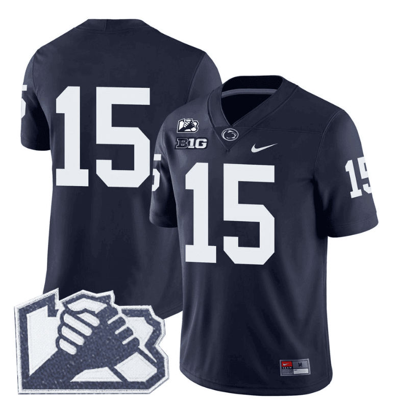 Drew Allar Jersey #15 No Name Penn State Unity Patch Limited Stitched Navy