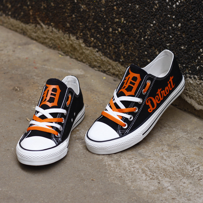 Detriot Tigers Limited Print MLB Baseball Fans Low Top Canvas Shoes Sport Sneakers T-DAC201H